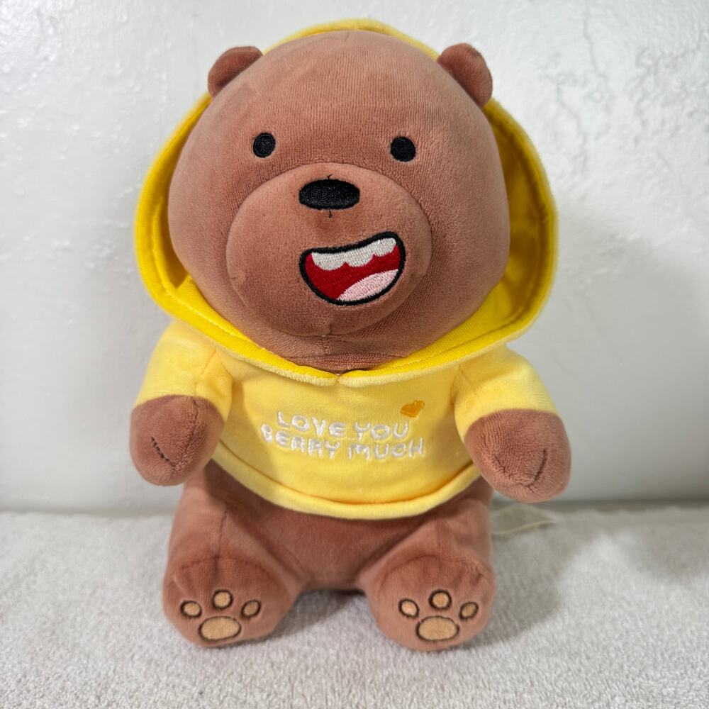 Miniso X Cartoon Network We Bare Bear Soft Stuffed Plush Doll Toy With Hoodie